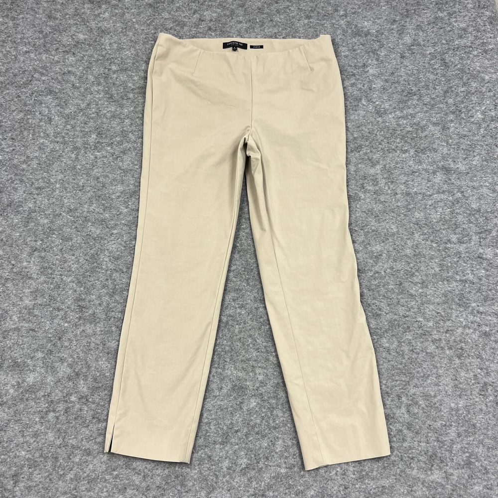 LAFAYETTE 148 Pants Womens 6 Beige Stanton Tapered Slim Career Office Trousers